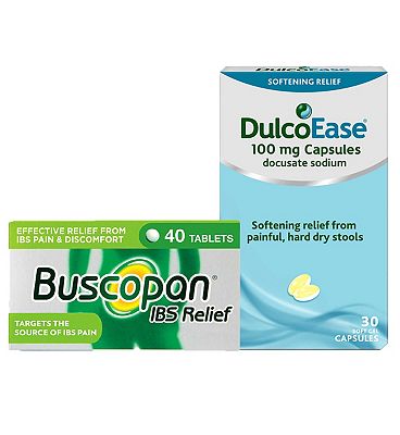 Buscopan IBS Relief 40 Tablets + Dulcoease 100mg Capsules 30 Capsules Bundle