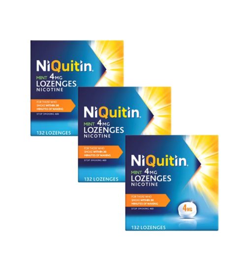 NiQuitin Lozenge 4mg XL Bundle - 396 Lozenges;NiQuitin Mint 4mg - 132 Lozenges;NiQuitin lozenge mint 4mg 132s G