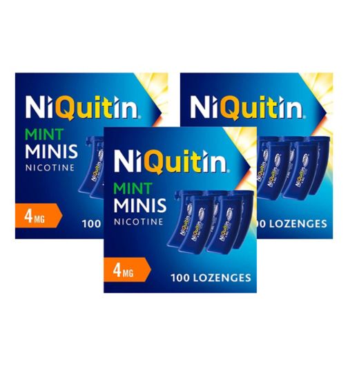 NiQuitin Mini's 4mg Lozenges 100s ;NiQuitin Minis Mint 4mg 100 Lozenges;NiQuitin Minis Mint Lozenge 4mg Bundle - 300 Lozenges