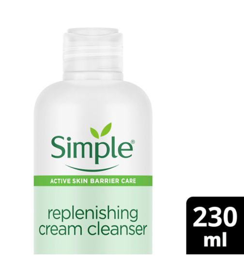 Simple Replenishing Cream Cleanser with 11% Ceramide Boosters & Hyaluronic Acid 230ml