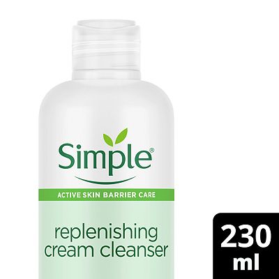 Simple Replenishing Cream Cleanser with 11% Ceramide Boosters & Hyaluronic Acid 230ml
