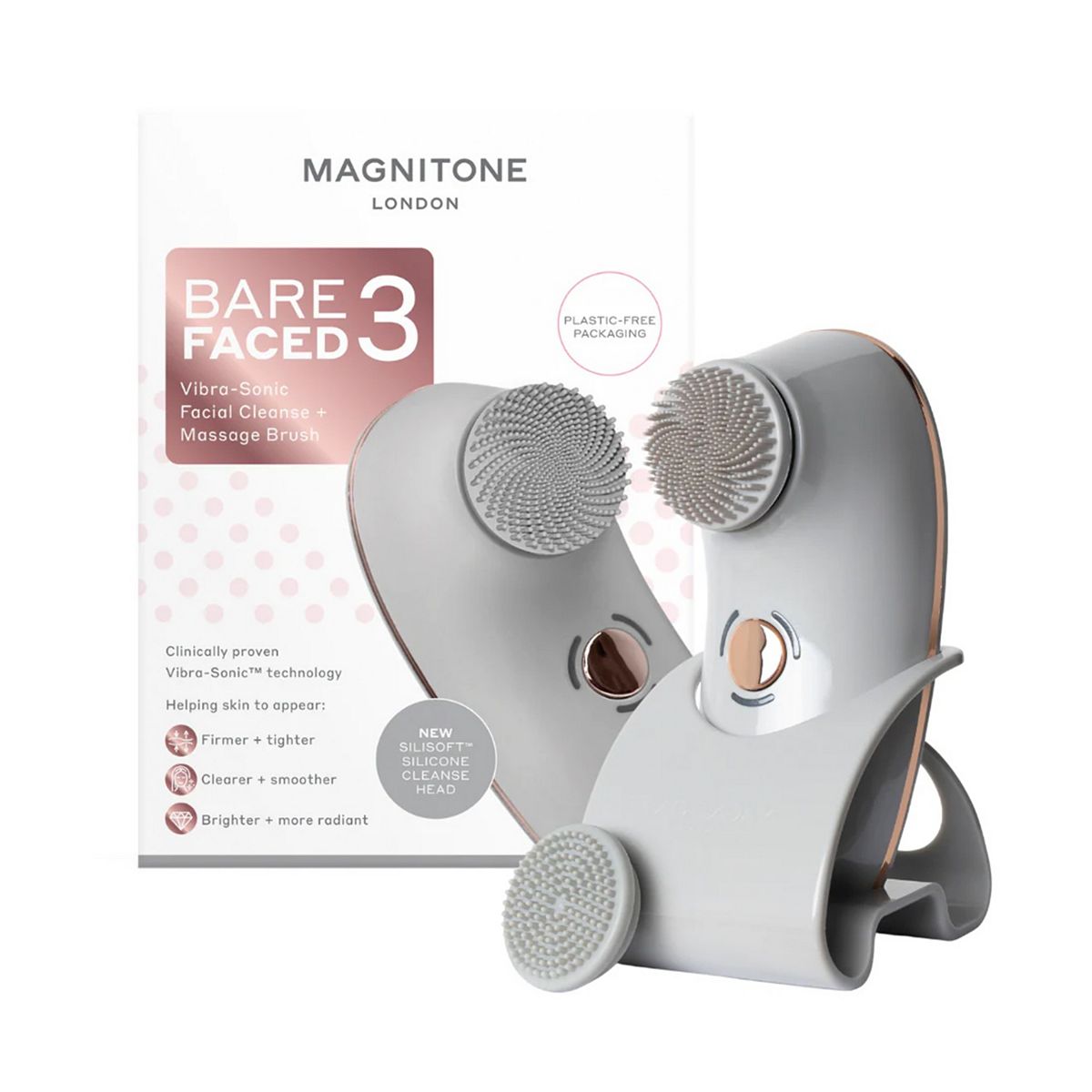 Magnitone Barefaced3 Vibra-Sonic® Facial Cleanse + Massage Brush