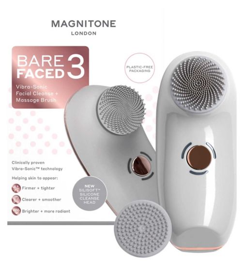 MAGNITONE BareFaced3 Vibra-Sonic®  Facial Cleanse + Massage Brush