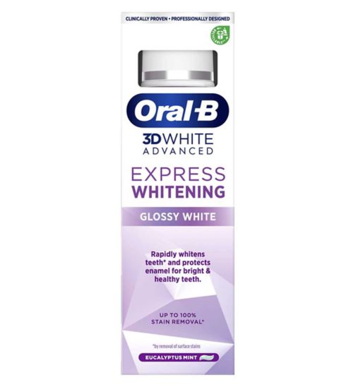 Oral-B 3DWhite Advanced Express Whitening Glossy White Toothpaste 75ml