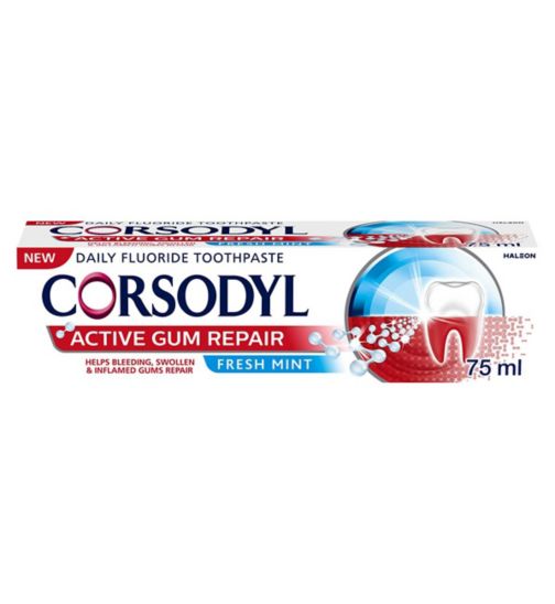 Corsodyl Active Gum Repair, Toothpaste for Bleeding Gums, 75 ml