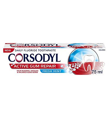 Corsodyl Active Gum Repair, Toothpaste for Bleeding Gums, 75 ml