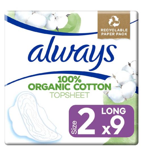 Always Cotton Protection Ultra Long Sanitary Towels With Wings 9 Pads