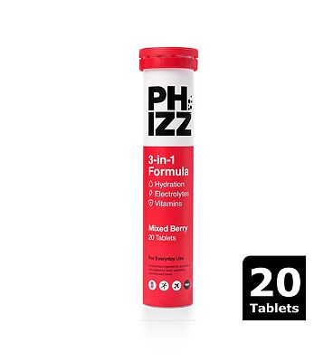 Phizz Daily Mixed Berry 3-in-1 Hydration, Electrolytes and Vitamins Effervescent (20 Tablets)