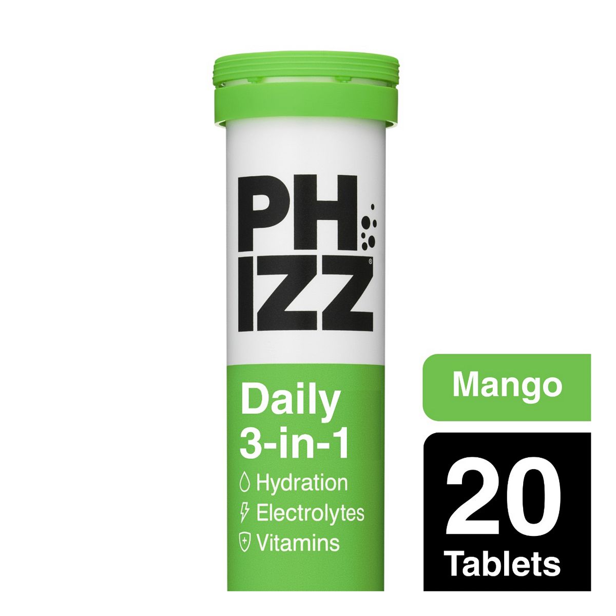 Phizz Mango 3-In-1 Hydration, Electrolytes And Vitamins Effervescent Tablets - 20