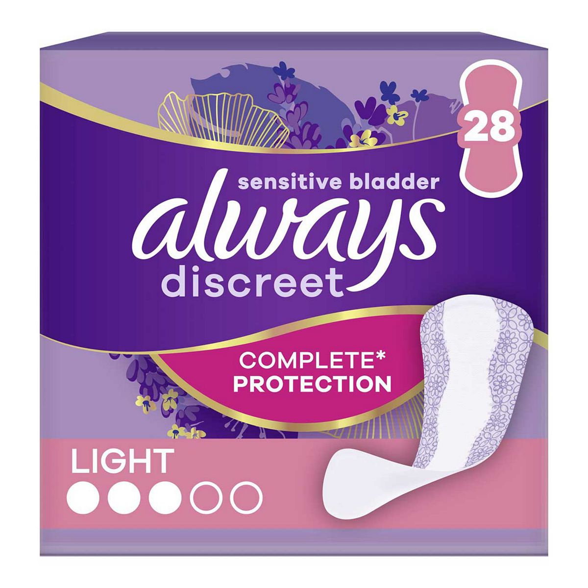 Always Discreet Incontinence Liners Light 28