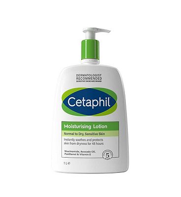 Cetaphil Moisturising Lotion, Lightweight Face & Body Moisturiser for Sensitive Skin 1L Family Size