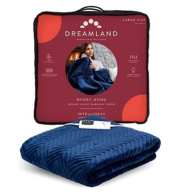 Dreamland Herringbone Throw - Navy Blue