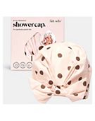 Kitsch Recycled Polyester Luxe Shower Cap Blush Dot