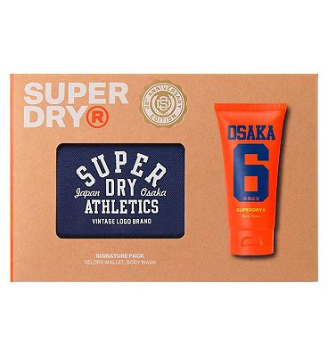 Superdry Retro Signature Pack - Velcro Wallet, Body Wash