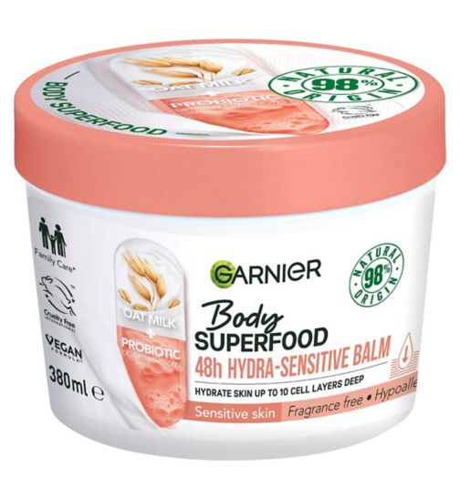 Garnier Body Superfood, Hydra Sensitive Body Cream Oat Milk & Probiotic Derived Fractions 380ml