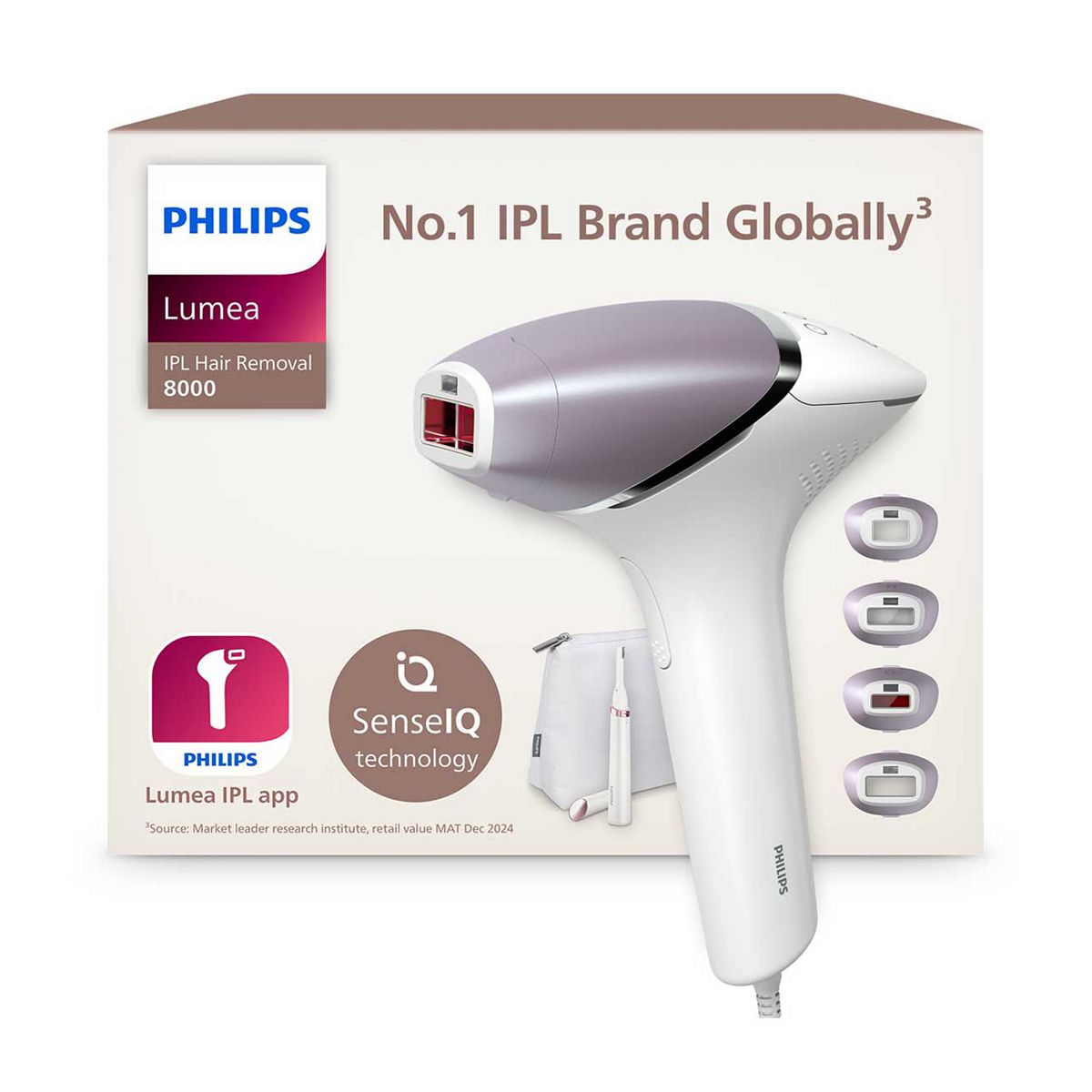 Philips Lumea 8000 Series, Ipl Hair Removal Device With Pen Trimmer, 4 Attachments For Body, Face, Bikini & Underarms, Bri949/00