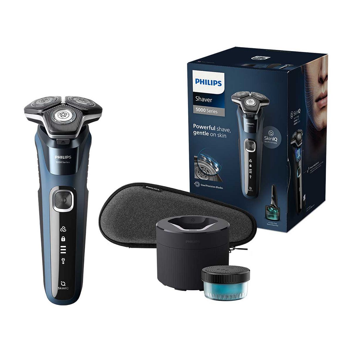 Philips Wet & Dry Electric Shaver Series 5000 With Pop-Up Trimmer, Travel Case, Quick-Clean Pod Full Led Display – S5880/50