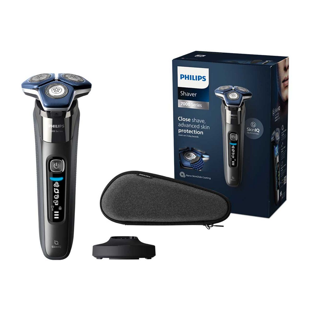 Philips Series 7000 Wet & Dry Electric Shaver With Pop-Up Trimmer, Travel Case, Charging Stand, App Led Display – S7887/35.