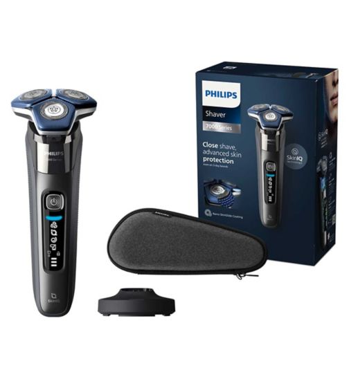 Philips Wet & Dry Electric Shaver Series 7000 with Pop-up Trimmer, Case, Charging, LED Display – S7887/35