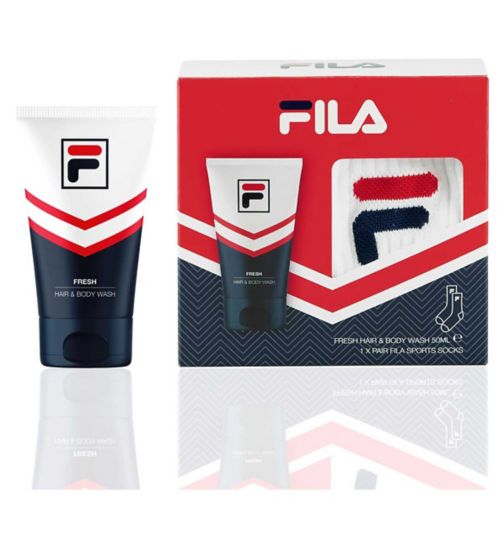 FILA Socks & 50ml Fresh Body Wash Gift Set