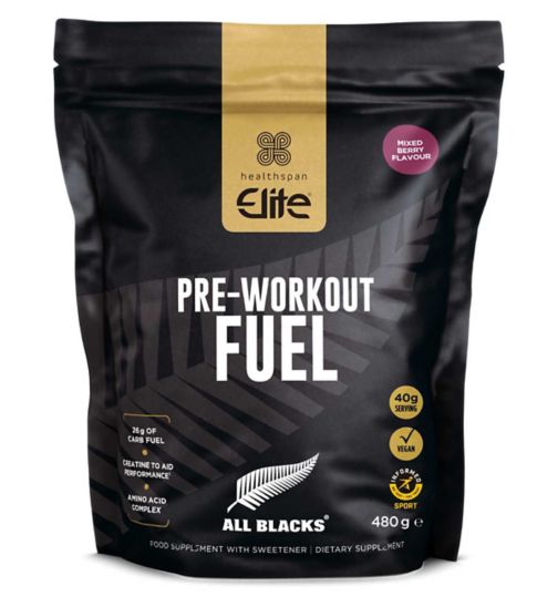 Healthspan Elite All Blacks Pre-Workout Fuel Berry - 480g