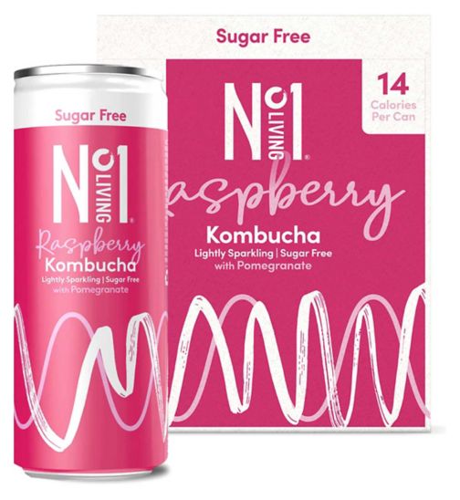 No.1 Living Kombucha Raspberry with Pomegranate 250ml x 4 multipack