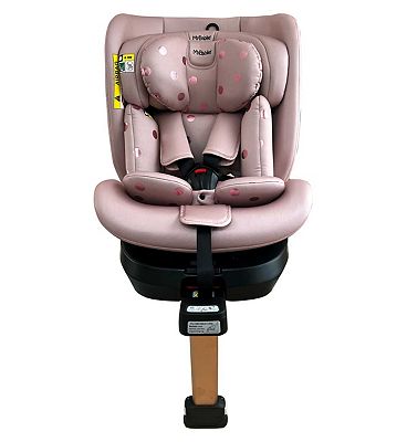 My Babiie Group 0+/1/2/3 Spin Samantha Faiers Pink Polka iSize Isofix Car Seat