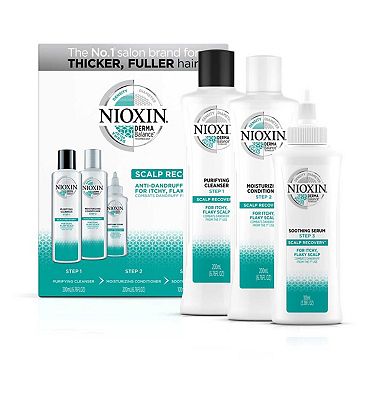 NIOXIN 3-Part Scalp Recovery Anti-Dandruff System Kit for Itchy Flaky Dry Scalp