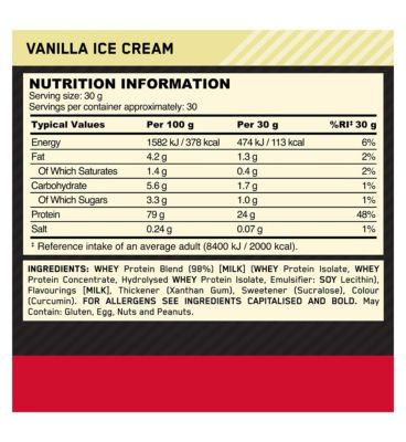Optimum Nutrition Gold Standard Whey Vanilla Ice Cream 900g (3)