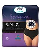 Boots Staydry Underwear Black - Small/Medium - 10 pairs