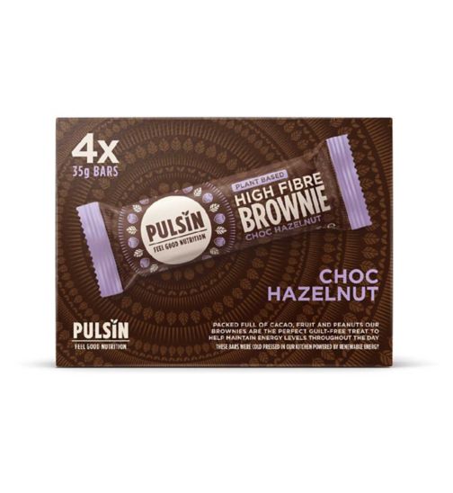 Pulsin High Fibre Brownies Choc Hazlenut - 4 x 35g