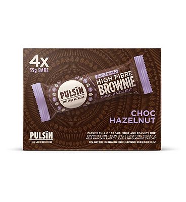 Pulsin High Fibre Brownies Choc Hazlenut - 4 x 35g