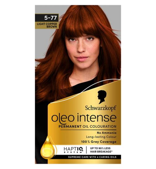 Schwarzkopf Oleo Intense Permanent Oil Colour 5-77 Light Copper Brown Hair Dye
