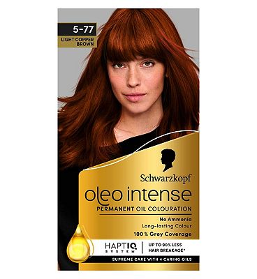 Schwarzkopf Oleo Intense Permanent Oil Colour 5-77 Light Copper Brown Hair Dye