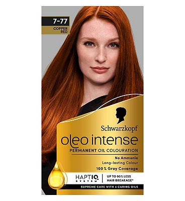Schwarzkopf Oleo Intense Permanent Oil Colour 7-77 Copper Red Hair Dye