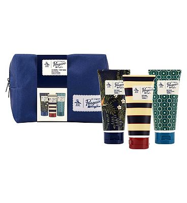 Original Penguin Wash Bag Set With 3 x 100ml Body Washes