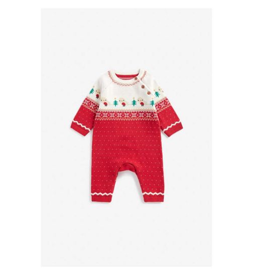 Mothercare Festive Fair Isle Knitted All In One
