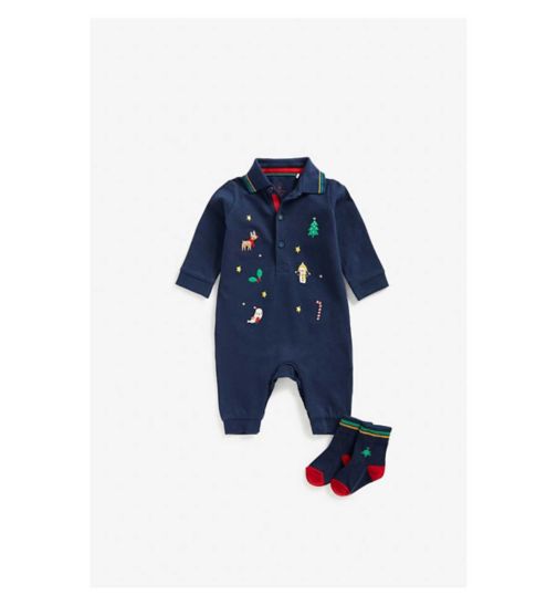 Mothercare Festive All-in-One and Socks Set