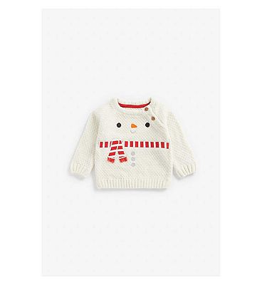 Mothercare Festive Snowman Knitted Jumper 3 - 6 Months