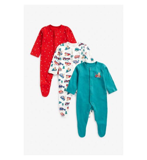 Mothercare Winter Baby Sleepsuits - 3 Pack