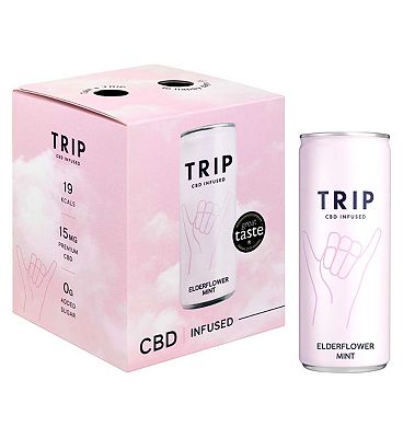 TRIP CBD Infused Drink With Adaptogens - Elderflower Mint Can 24