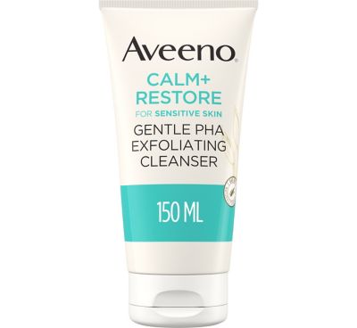 Aveeno Face CALM+RESTORE Gentle Smooth PHA Exfoliating Cleanser for Sensitive Skin, 150ml