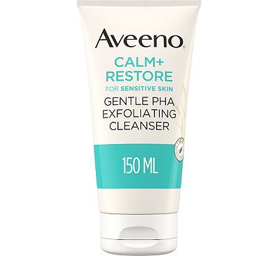 Aveeno Face CALM+RESTORE Gentle Smooth PHA Exfoliating Cleanser for Sensitive Skin, 150ml