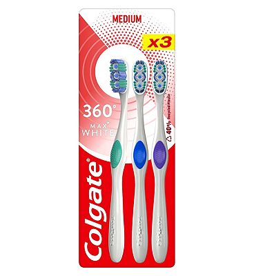 Click to view product details and reviews for Colgate 360 Max White Medium Manual Toothbrush 3 Pack.