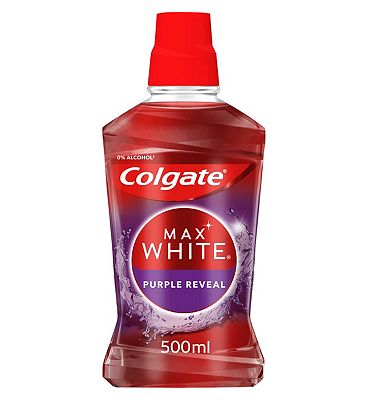 Click to view product details and reviews for Colgate Max White Purple Reveal Mouthwash 500ml.