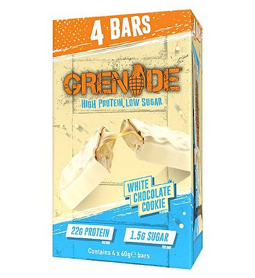 Grenade White Chocolate Cookie Protein Bars - 4 x 60g