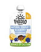 Piccolo Organic natural yoghurt stage 1 blueberry & banana 100g