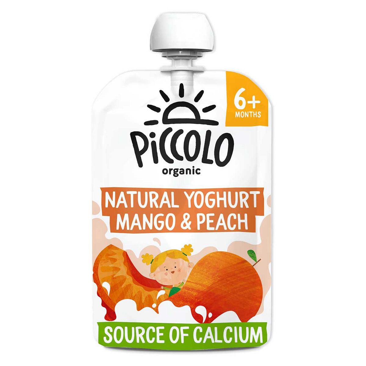 Piccolo Organic Natural Yoghurt Stage 1 Mango & Peach 100G