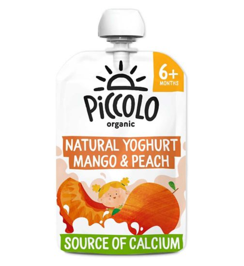 Piccolo Organic natural yoghurt stage 1 mango & peach 100g