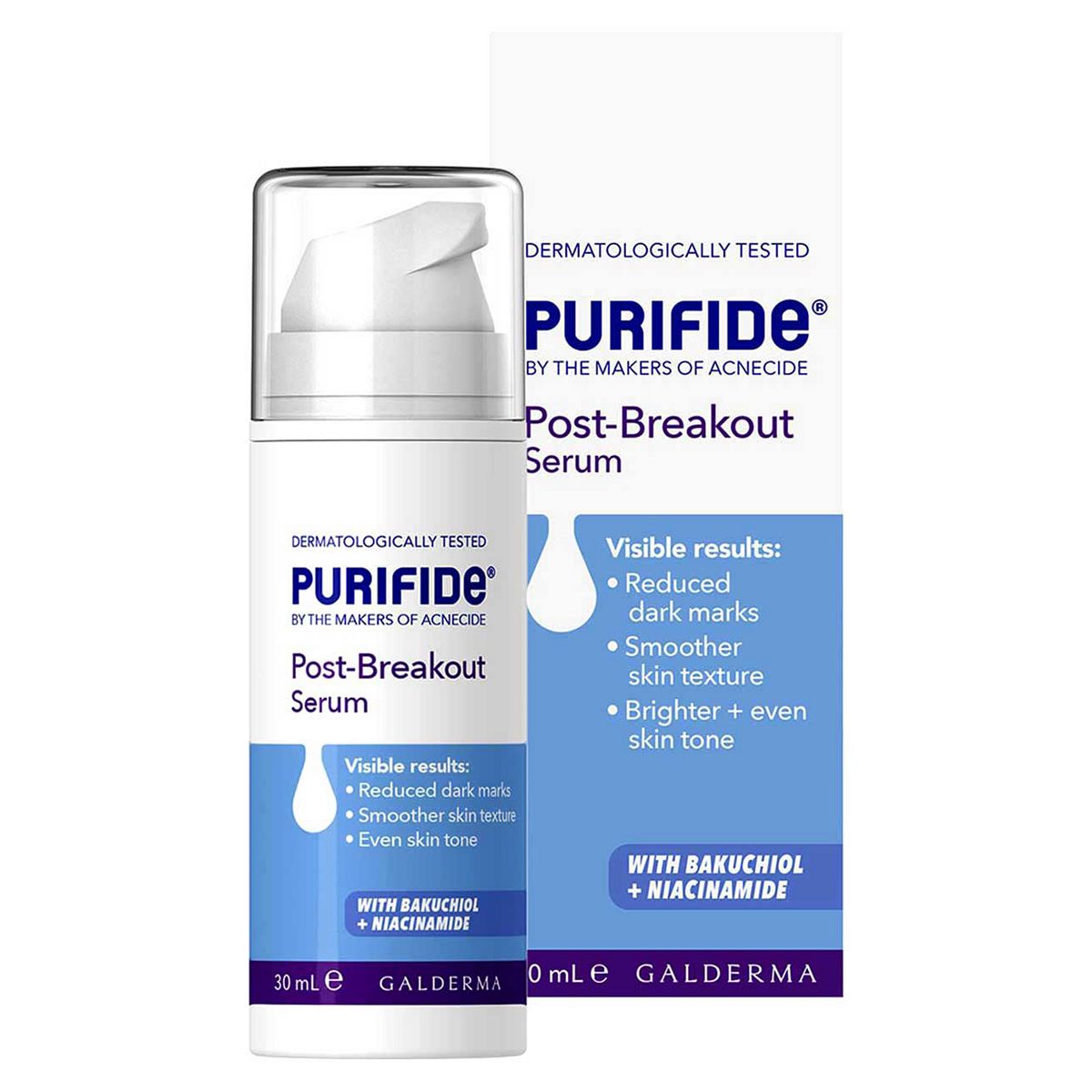 Purifide By Acnecide Post-Breakout Serum With Niacinamide 48 Hour Hydration 30ml